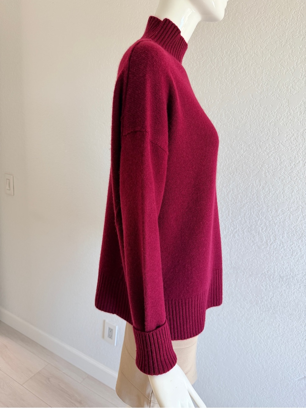 Pura Mock Neck Sweater - Raspberry - Picture 5 of 15